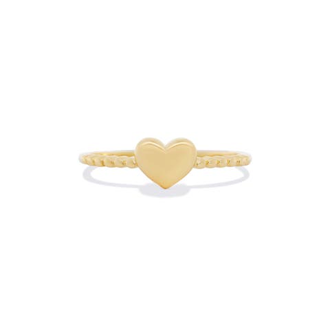 Gold Beaded Heart Ring