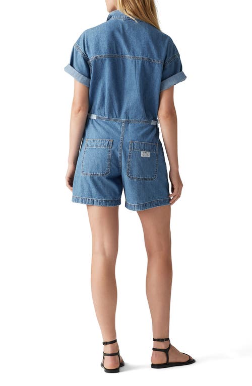 Levi's Blue Short Sleeve Surplus Denim Romper In Blue Joke