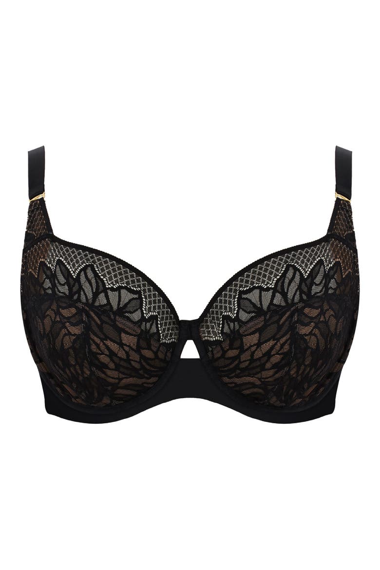 Sophia Underwire Full Coverage Stretch Lace Bra, Alternate, color, BLACK