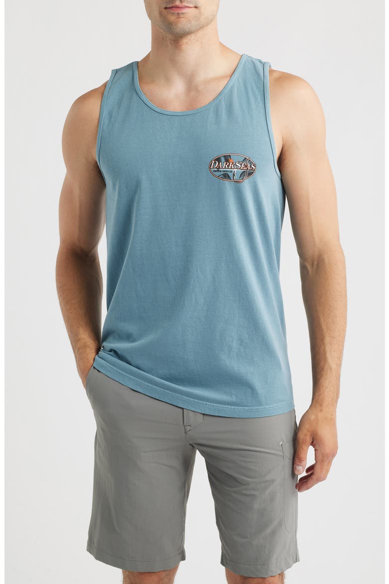 Tropical Night Cotton Graphic Tank, Main, color, ICE BLUE