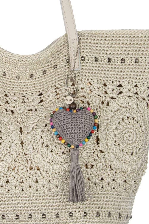 The Sak Yarnicharmz Crochet Heart Dangle In Neutral
