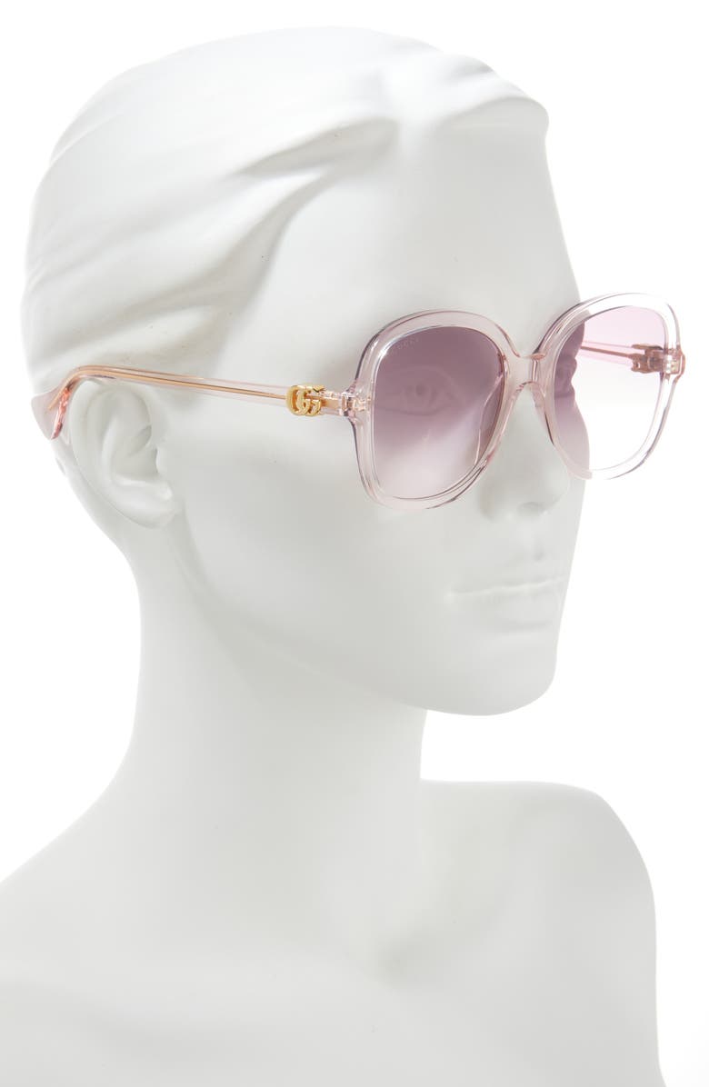Gucci 56mm Gradient Butterfly Sunglasses, Alternate, color, 