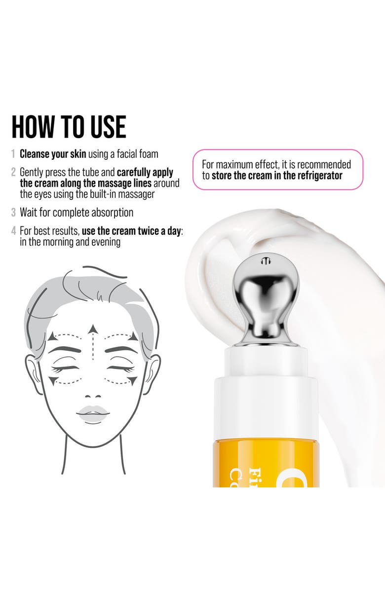 7DAYS Eye Cream with Collagen for Firming and Lifting effect with Cooling Metal Applicator, Alternate, color, White