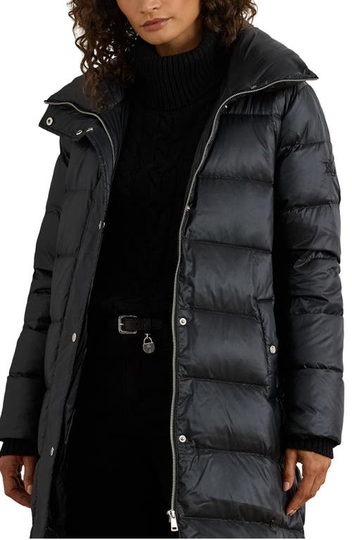 Ralph Lauren Lauren  Maxi Soft Long Puffer Coat In Black