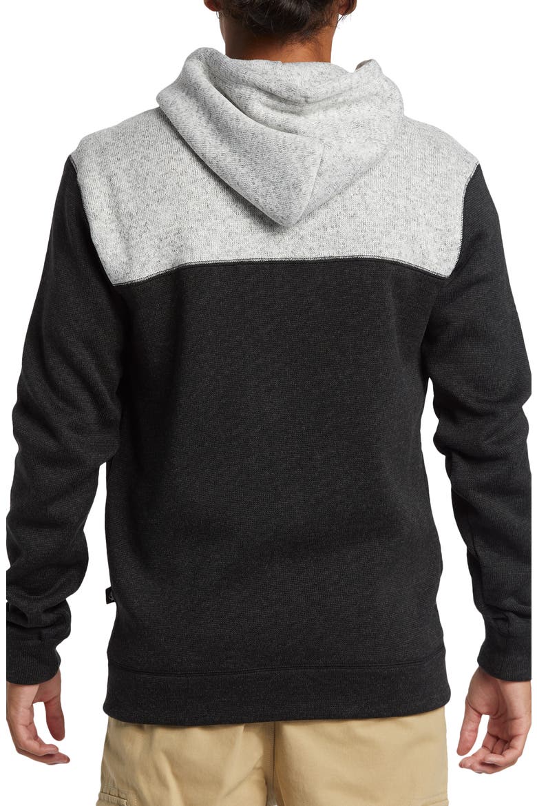 Keller Colorblock Fleece Lined Zip Hoodie, Alternate, color, BLACK HEATHERDNU