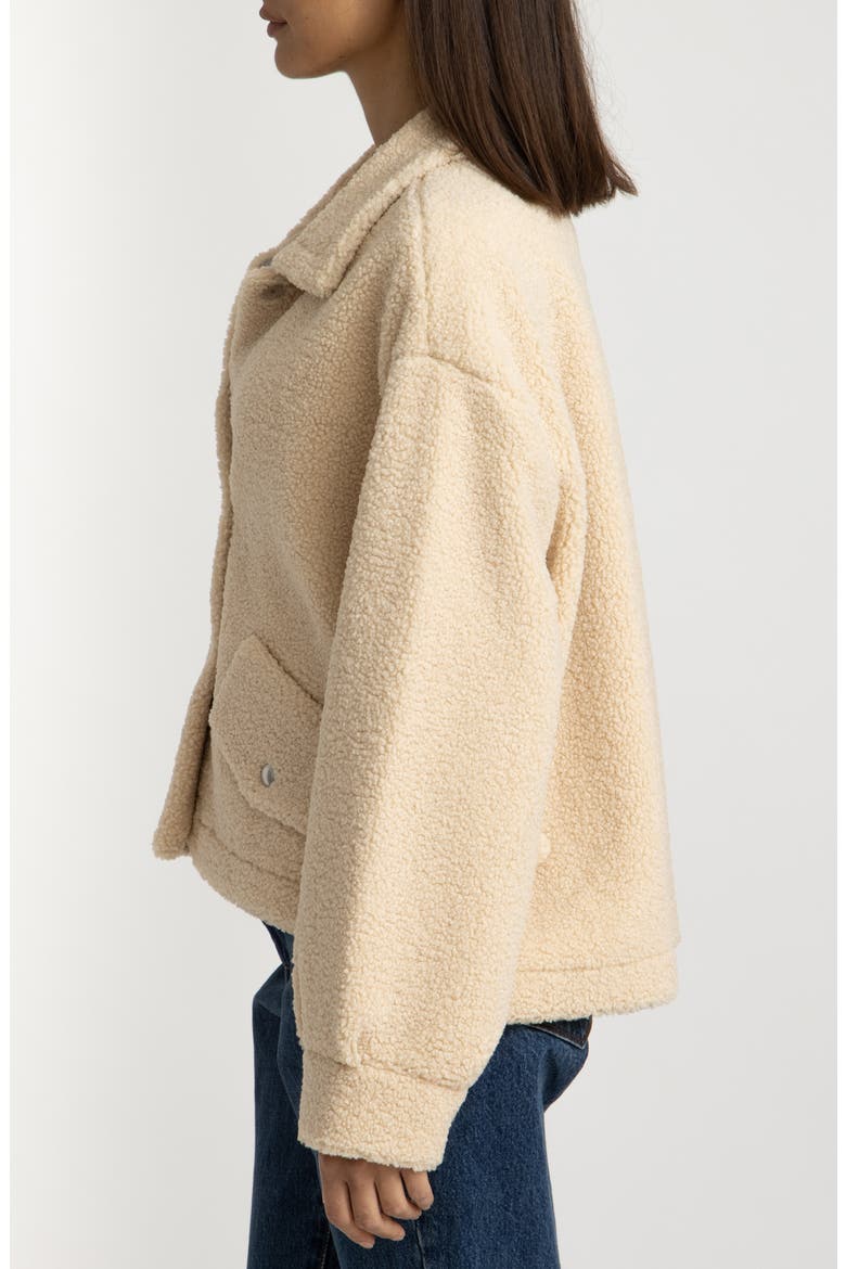 Bonded Faux Shearling Jacket, Alternate, color, SNOW ANGEL