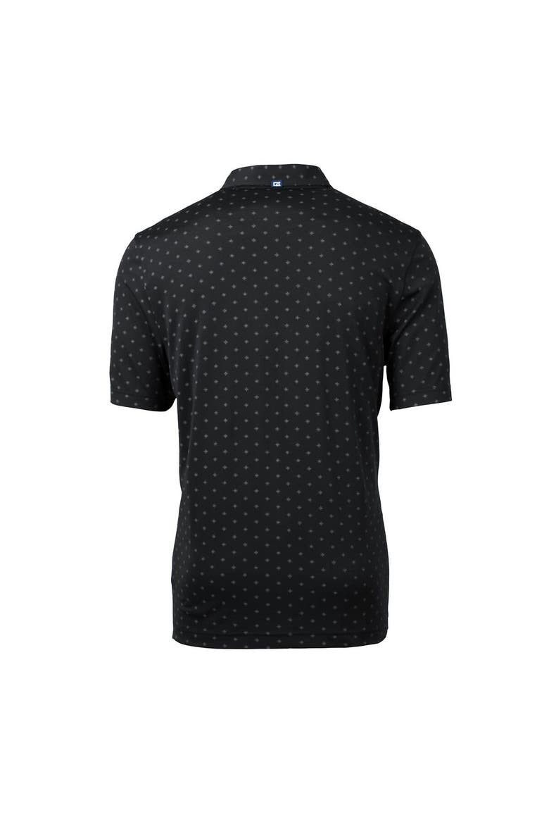 Men's Cutter & Buck Black Marshall Thundering Herd Team Big & Tall Virtue Eco Pique Tile Print Polo, Alternate, color, Black