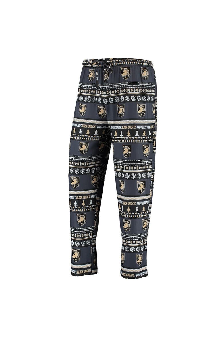 Men's Concepts Sport Black Army Black Knights Ugly Sweater Knit Long Sleeve Top and Pant Set, Alternate, color, Black