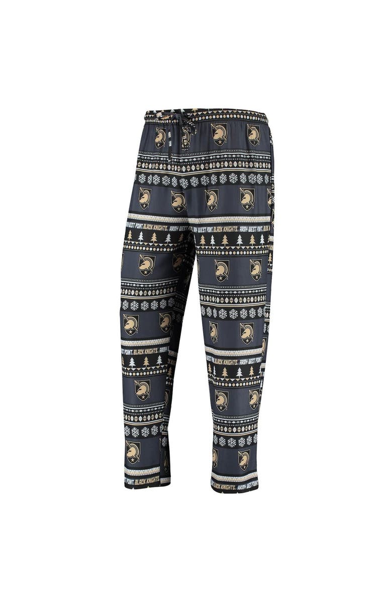 CONCEPTS SPORT Men's Concepts Sport Black Army Black Knights Ugly Sweater Knit Long Sleeve Top and Pant Set, Alternate, color, Black