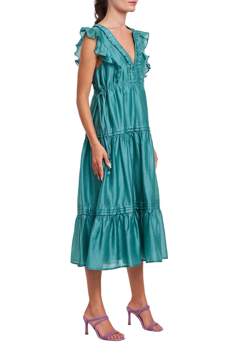 Rhaella Tiered Maxi Dress, Alternate, color, TEAL