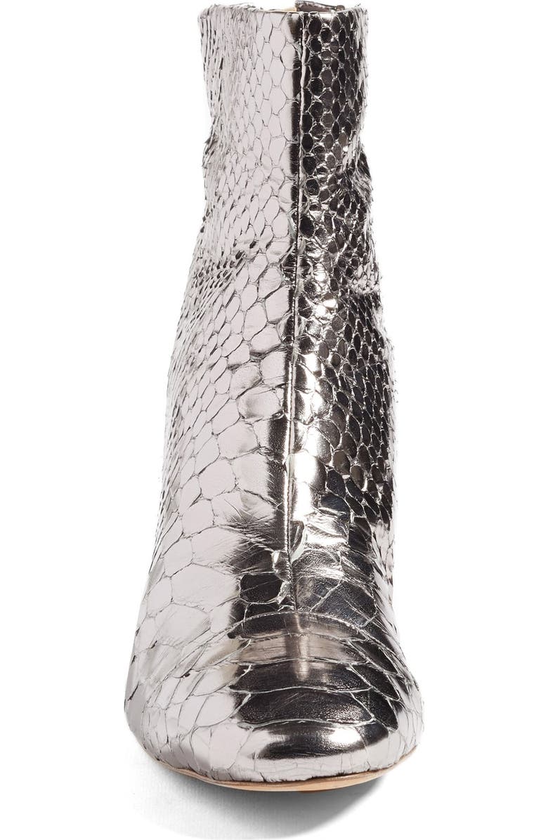 Alexandre Birman 'Jessie' Metallic Genuine Python Bootie, Alternate, color,