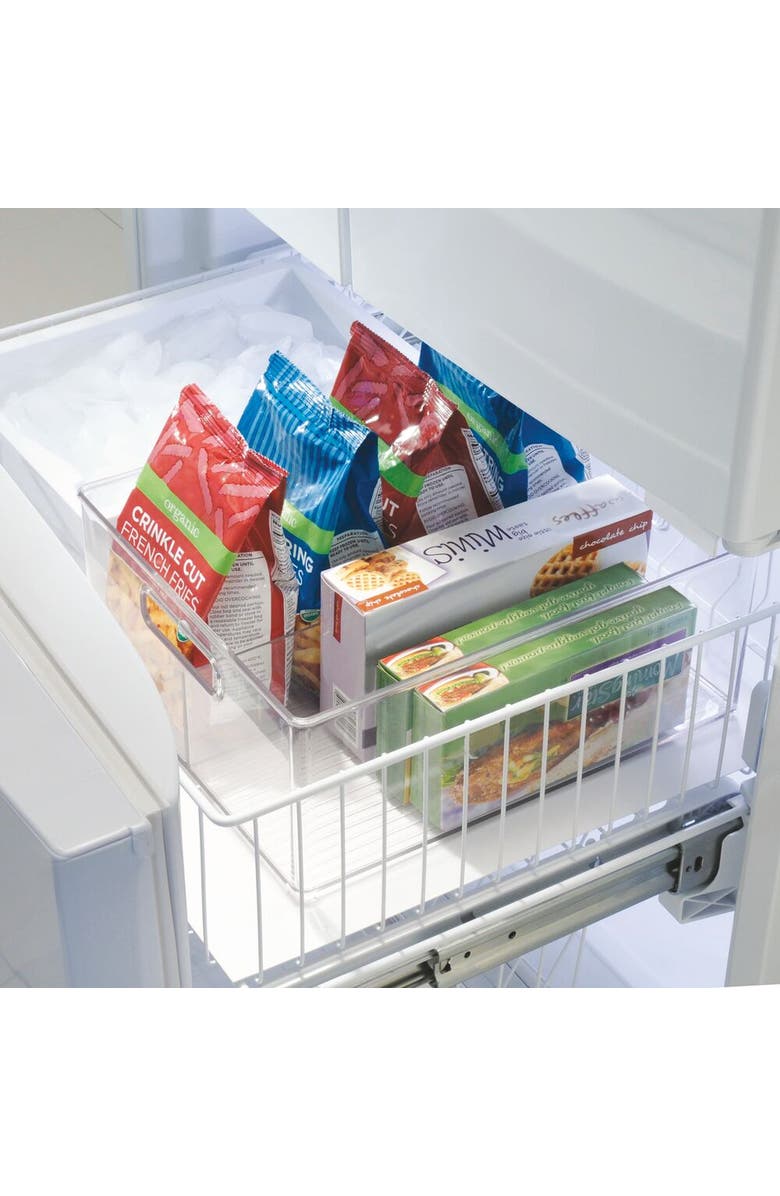 iDesign Divided Pantry Bin with Handles for Pantry, Refrigerator, Freezer - Set of 2 - Clear, Alternate, color, Clear