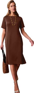 Jessica London Perfect Ease Short Sleeve Shift Dress (plus)