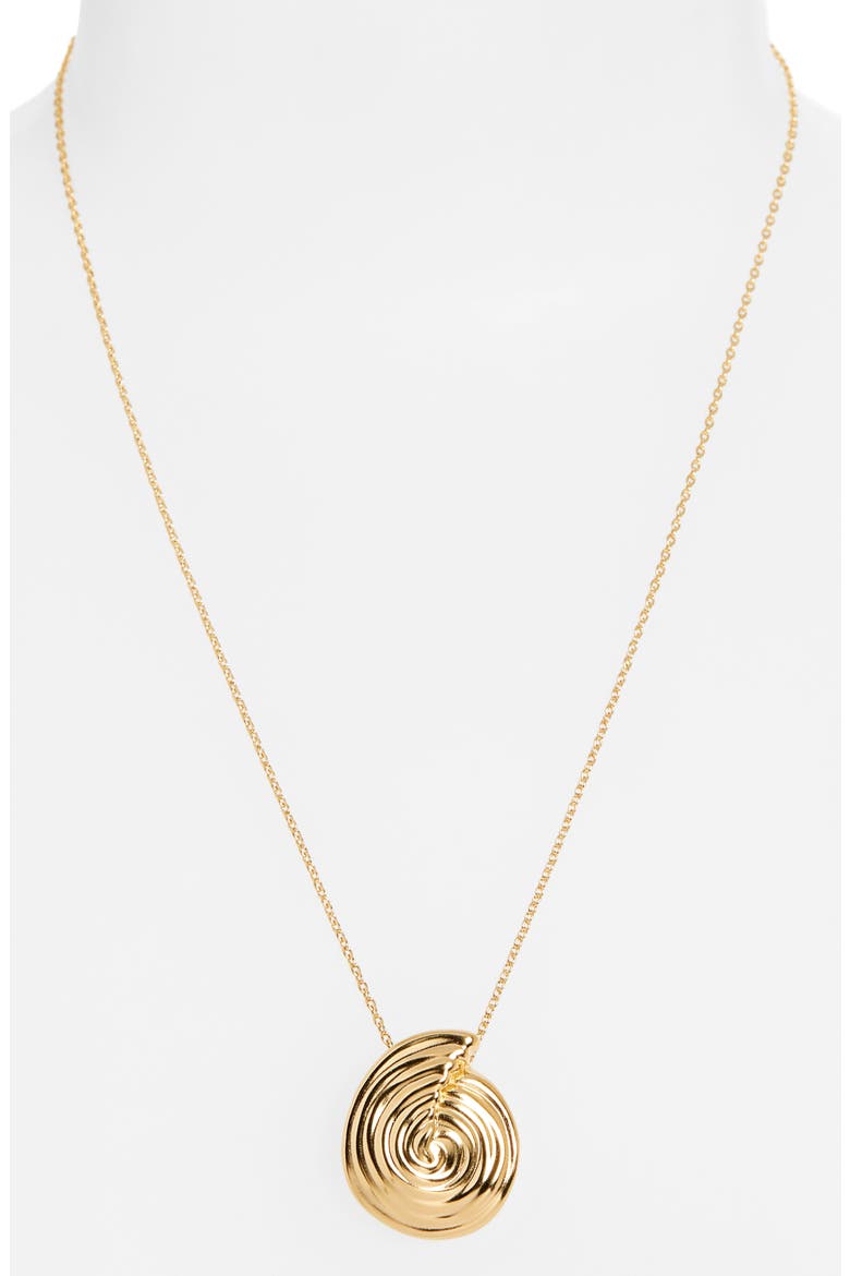 Large Spiral Pendant Necklace, Alternate, color, GOLD
