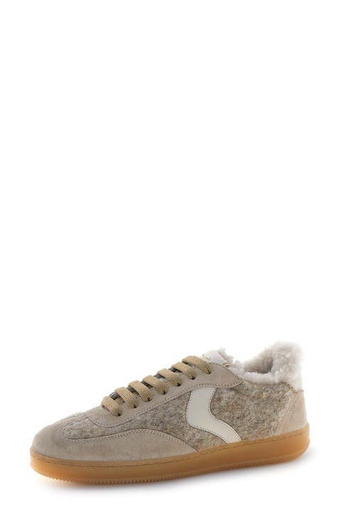 Olivia Court Wool Sneaker with Genuine Shearling Trim