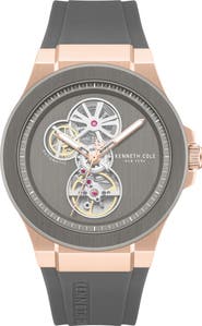 Kenneth Cole New York The Grove Silicone Strap Watch, 43mm