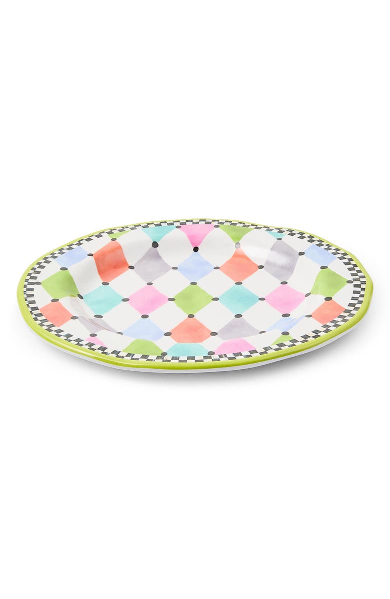 MACKENZIE CHILDS Palm Springs Set of 4 Melamine Salad Plates, Alternate, color, White Multi