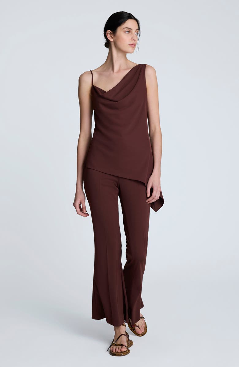 Kenneth Cole Hollywood Waist Flare Leg Pants, Alternate, color, Burgundy Spice