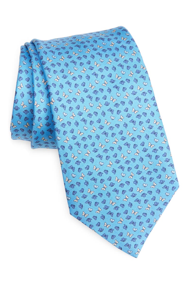 Butterfly Silk Tie, Main, color, BLUE