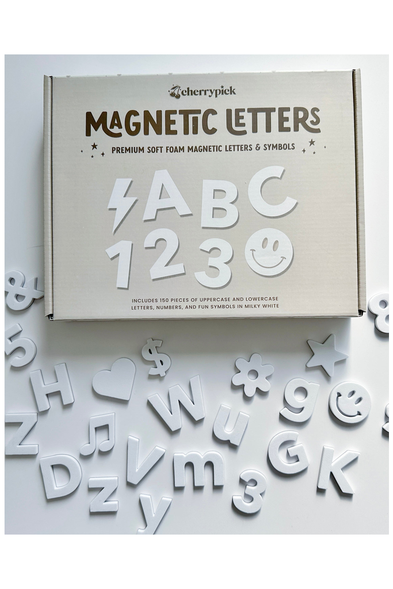 Soft Foam Magnetic Letters and Symbols Set, Alternate, color, Milky White