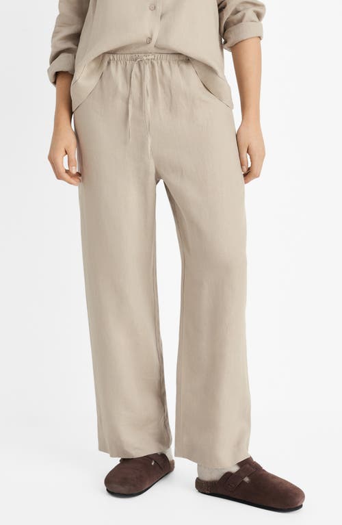 MANGO MANGO LINEN DRAWSTRING PANTS 