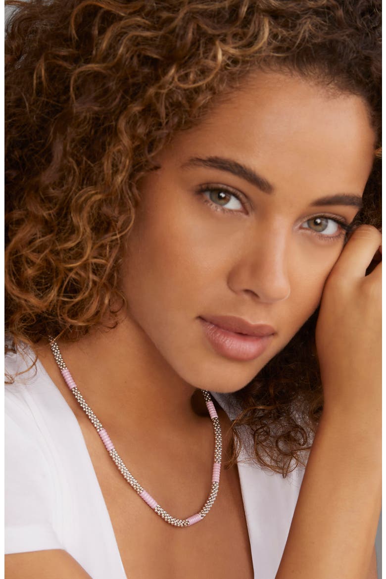 Pink Caviar Ceramic Station Necklace (Nordstrom Exclusive), Alternate, color, PINK
