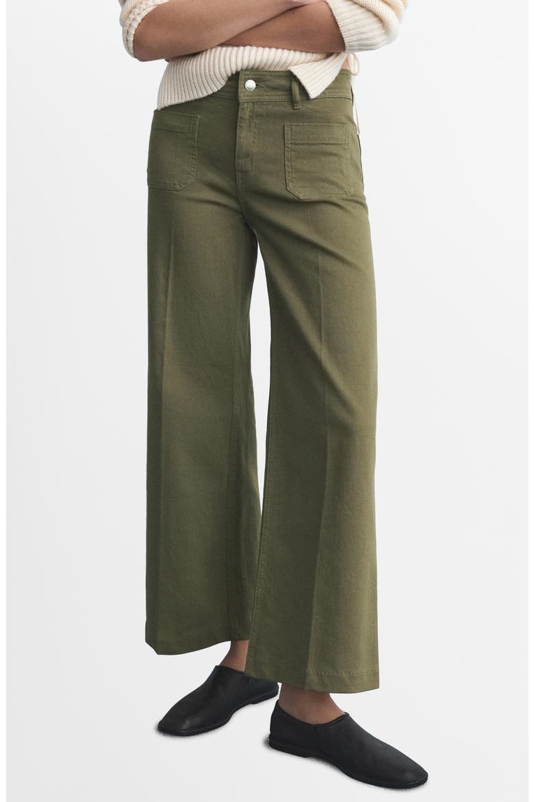 Jessie Patch Pocket Wide Leg Jeans, Main, color, KHAKI GREEN