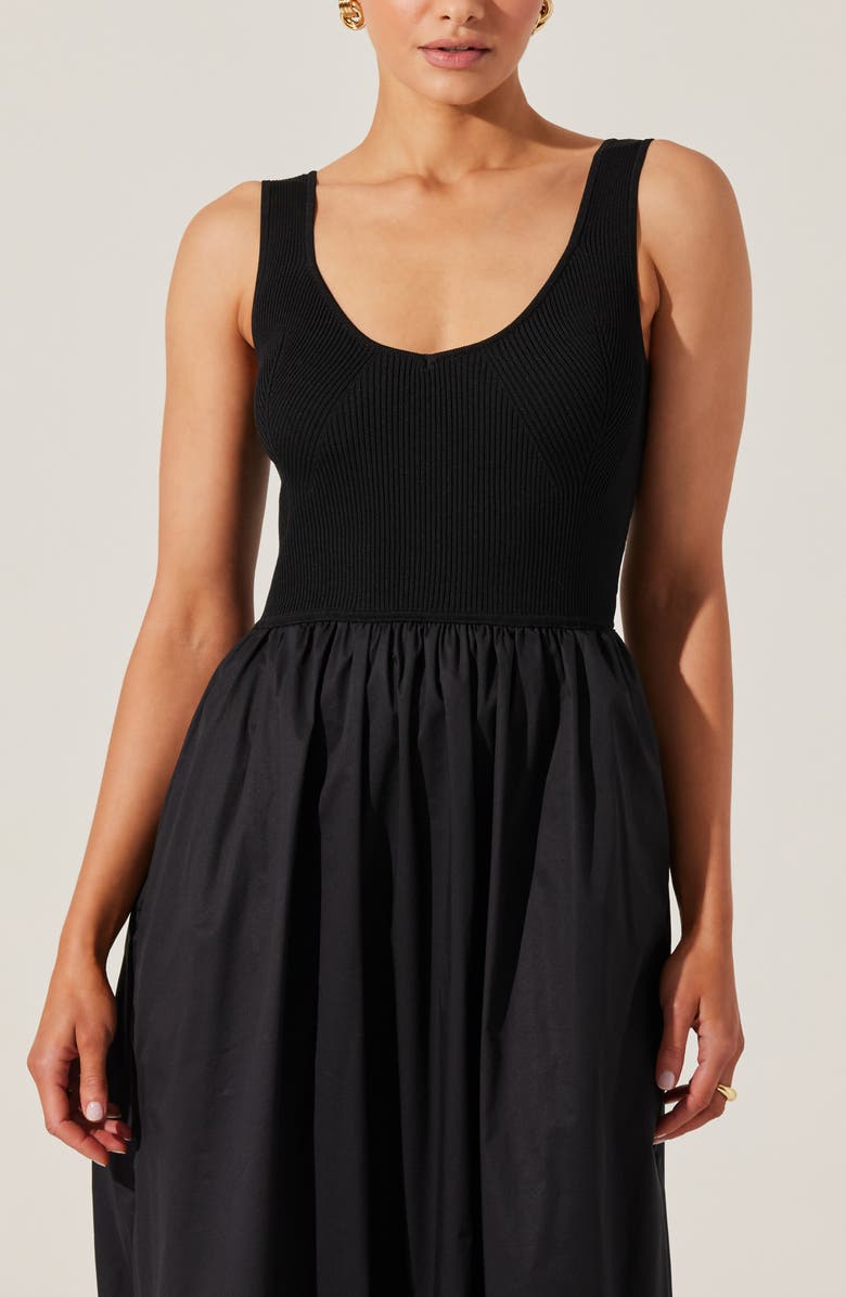 ASTR the Label Mixed Media Fit & Flare Dress, Alternate, color, 