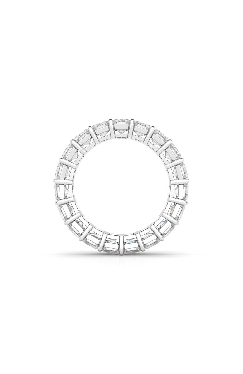 HauteCarat Emerald Cut Lab Created Diamond 18K Gold Eternity Band, Alternate, color, White Gold