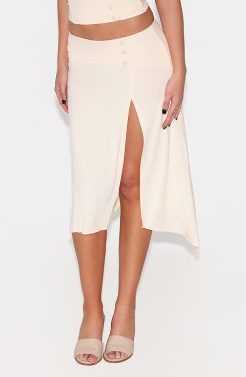 Alyssa Curved Yoke High-Low Skirt
