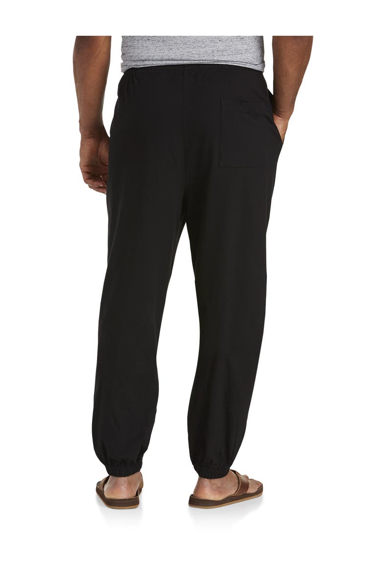 Big & Tall Cinched-Hem Jersey Pants, Alternate, color, BLACK