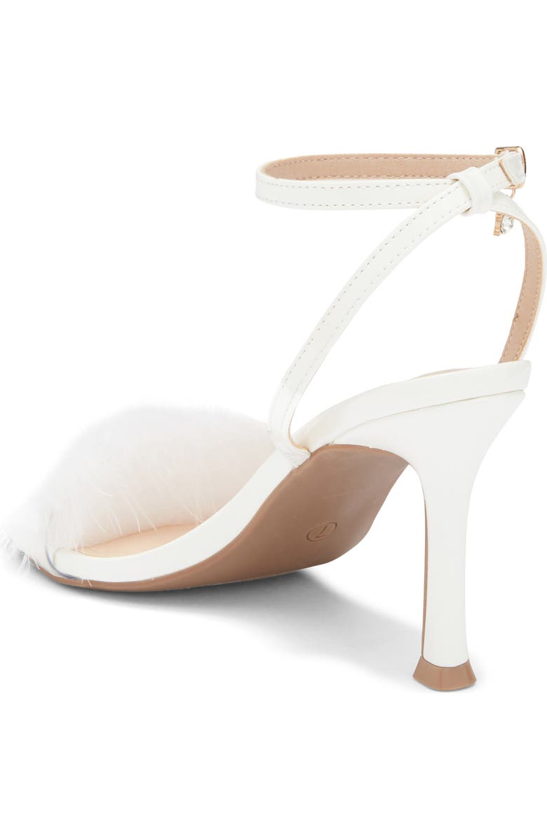 WILD DIVA LOUNGE Safina Faux Fur Heel Sandal, Alternate, color, White