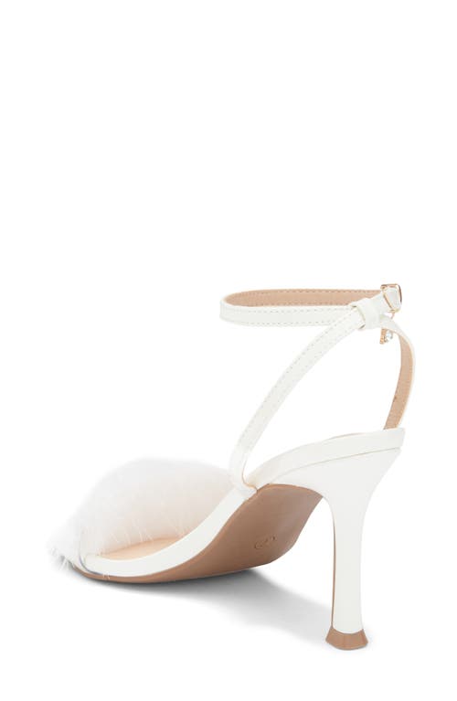 Wild Diva Lounge Safina Faux Fur Heel Sandal In White
