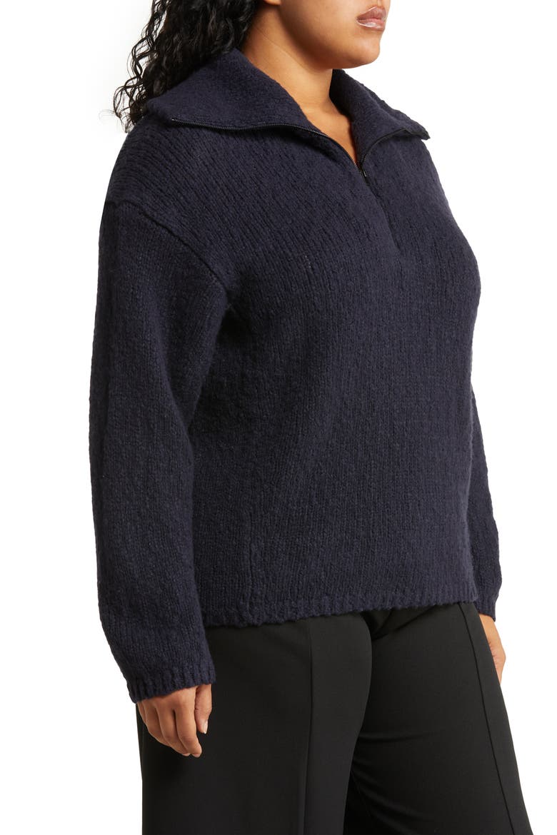 Quarter Zip Wool Blend Pullover, Alternate, color, COASTAL