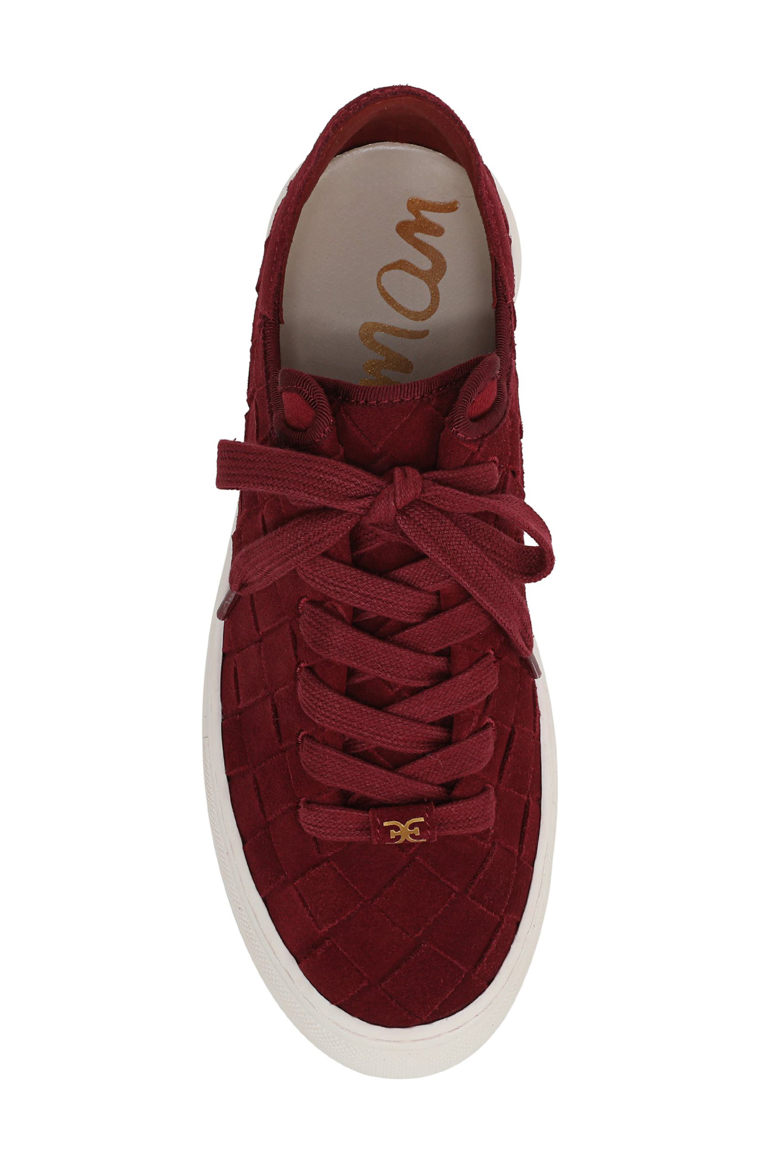 Poppy Woven Sneaker, Alternate, color, FRENCH MERLOT