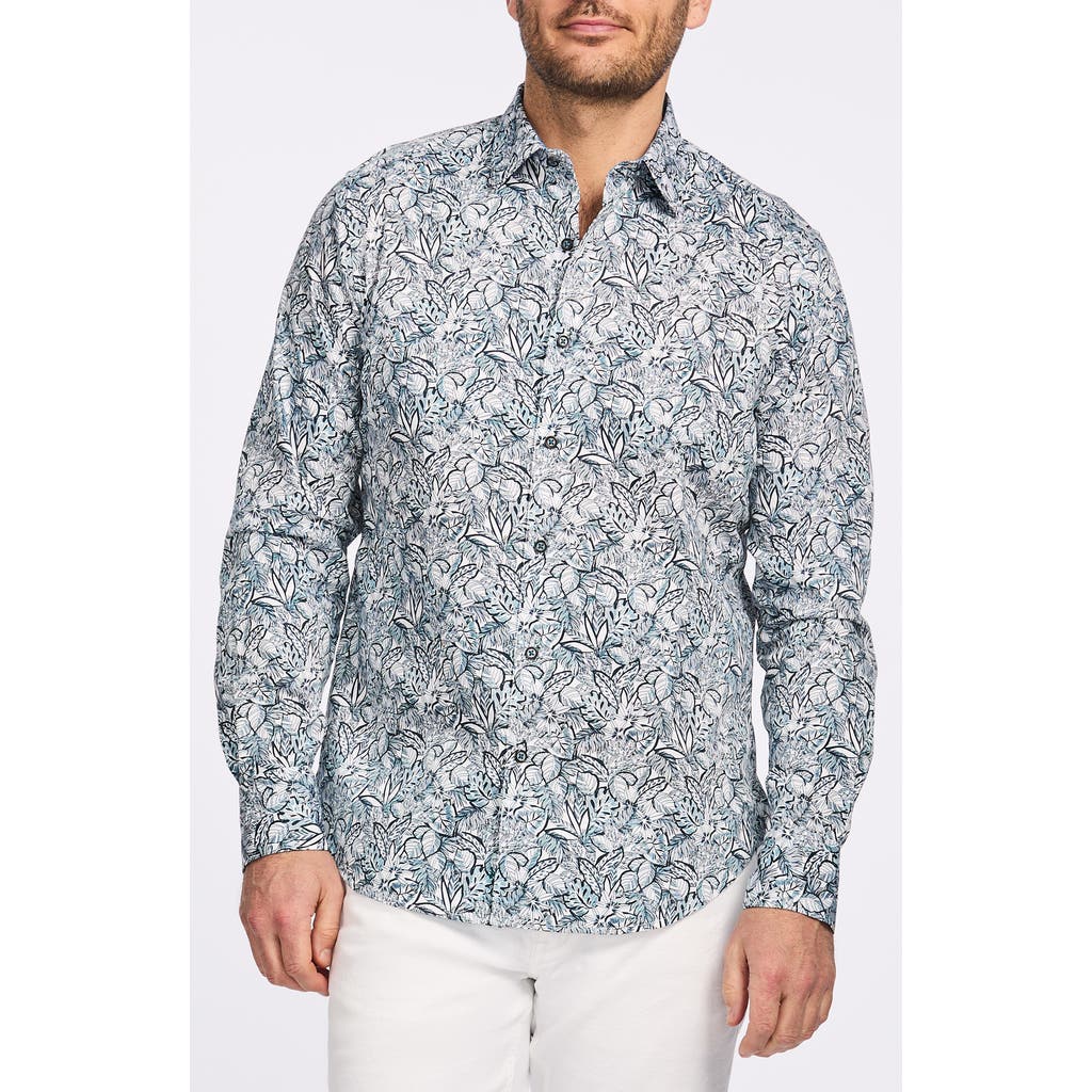 Shop Robert Graham Frond Print Cotton Button-up Shirt