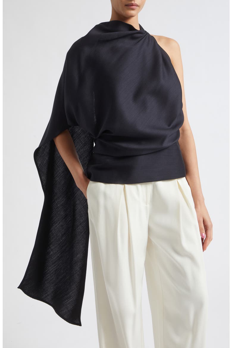 Draped Open Back Top, Alternate, color, NIGHT