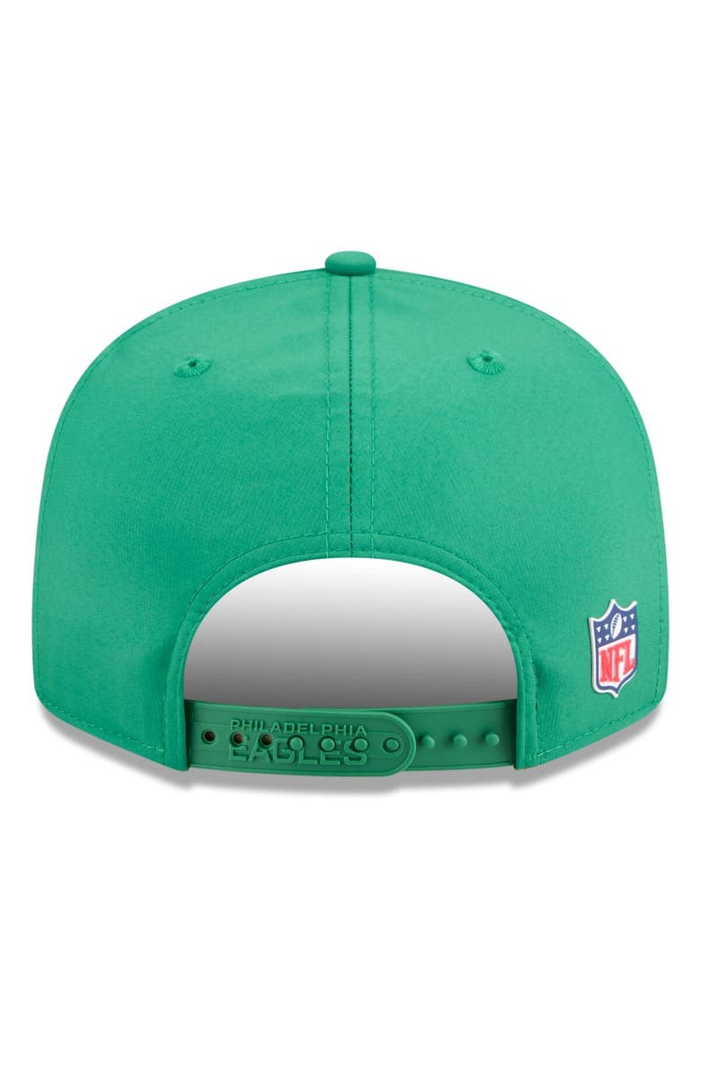 New Era Men's New Era Kelly Green Philadelphia Eagles 2025 Sideline Throwback Split Panel 9FIFTY Snapback Hat, Alternate, color, 