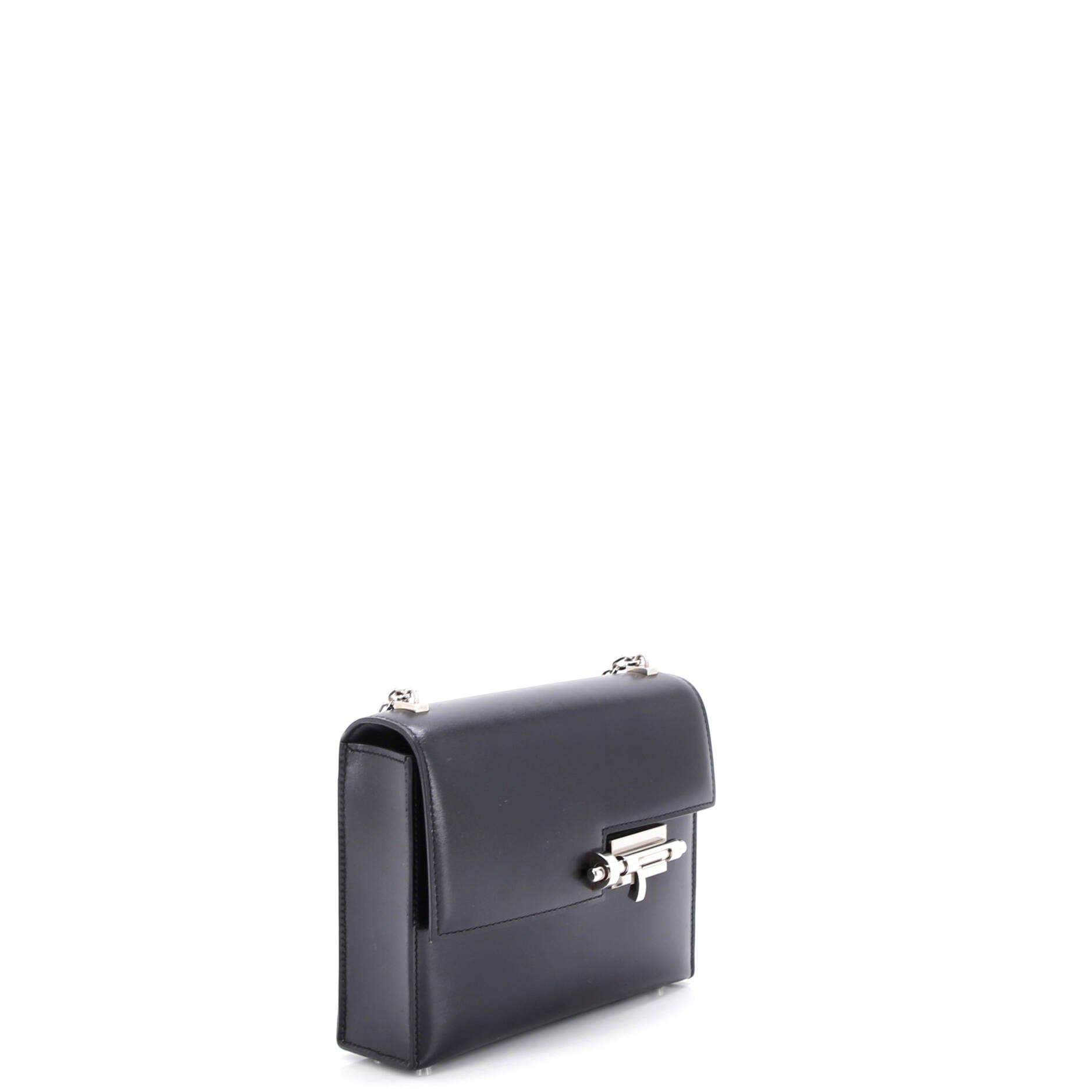 Pre-Owned Hermes Verrou Chaine Bag Tadelakt Mini, Alternate, color, Noir