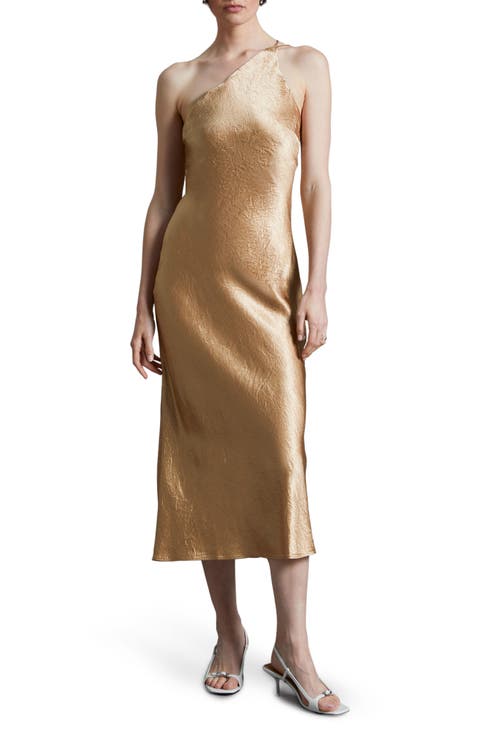 One-Shoulder Satin Slipdress