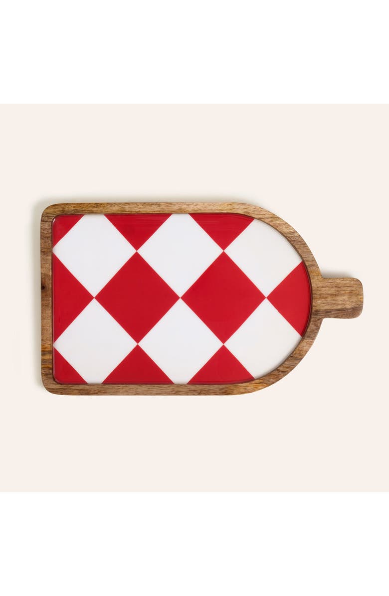 Zsa Zsa Zsu Lakri Mango Wood Serving Board 16X9 In, Main, color, Red