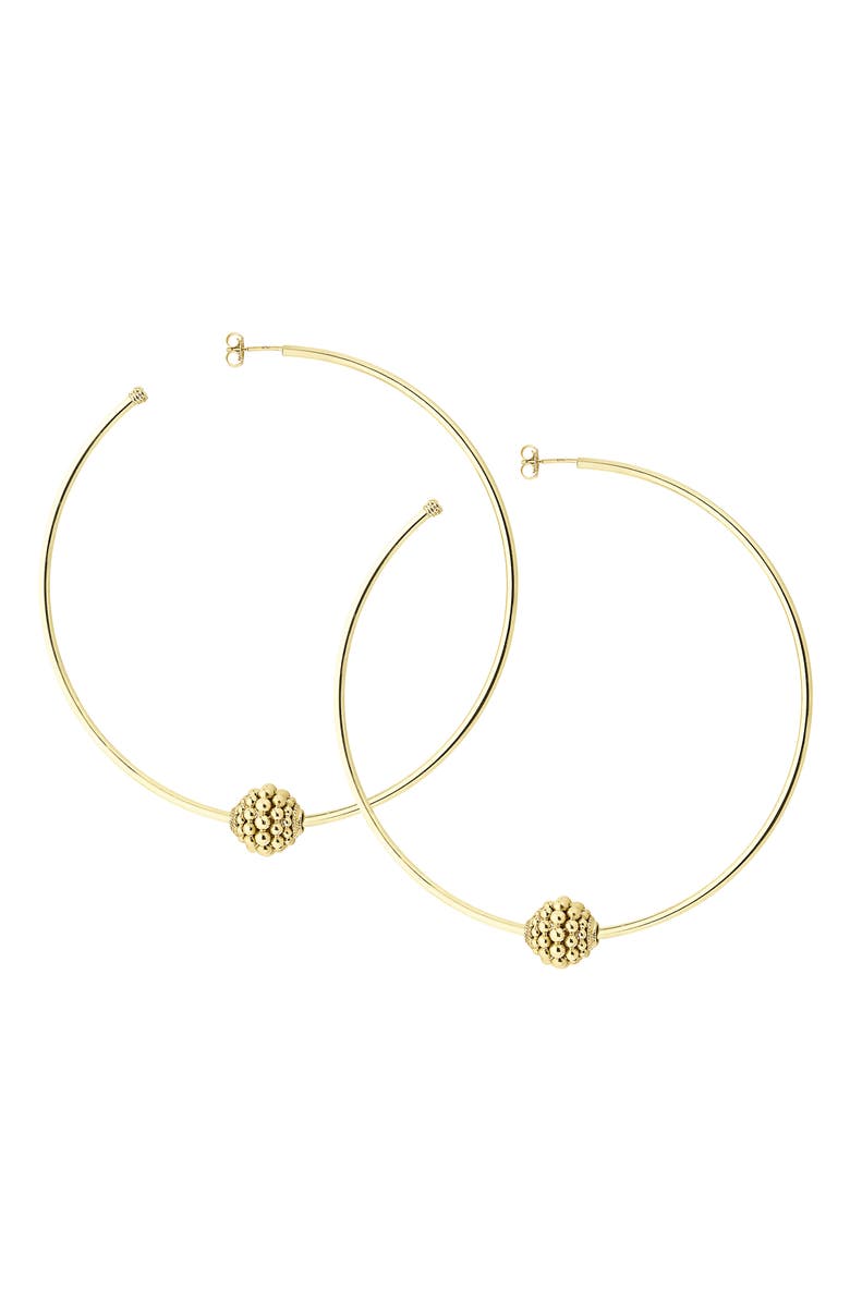 LAGOS Caviar Gold Large Hoop Earrings, Alternate, color, Gold