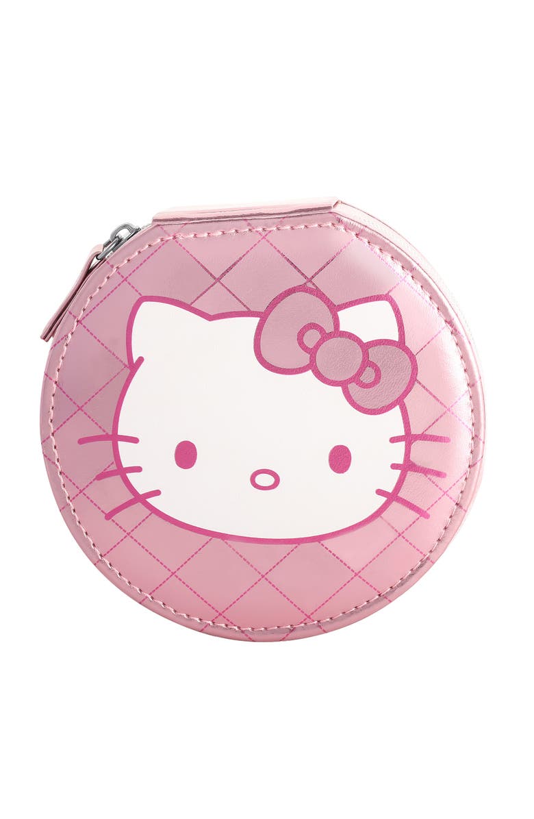 Hello Kitty Round Zip Around Jewelry Travel Storage, Alternate, color, Pink