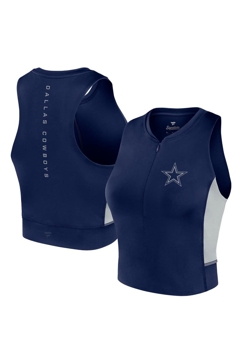 Women's Fanatics Signature Navy Dallas Cowboys Studio Fitted Gym Tank Top, Main, color, Navy