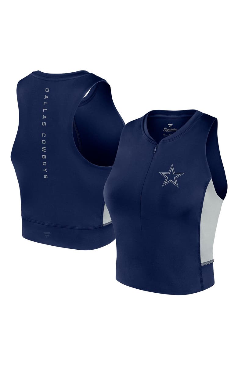 Fanatics Signature Women's Fanatics Signature Navy Dallas Cowboys Studio Fitted Gym Tank Top, Main, color, Navy
