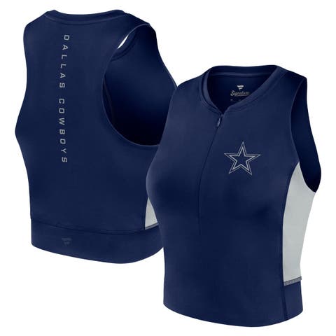 Women's Fanatics Signature Navy Dallas Cowboys Studio Fitted Gym Tank Top