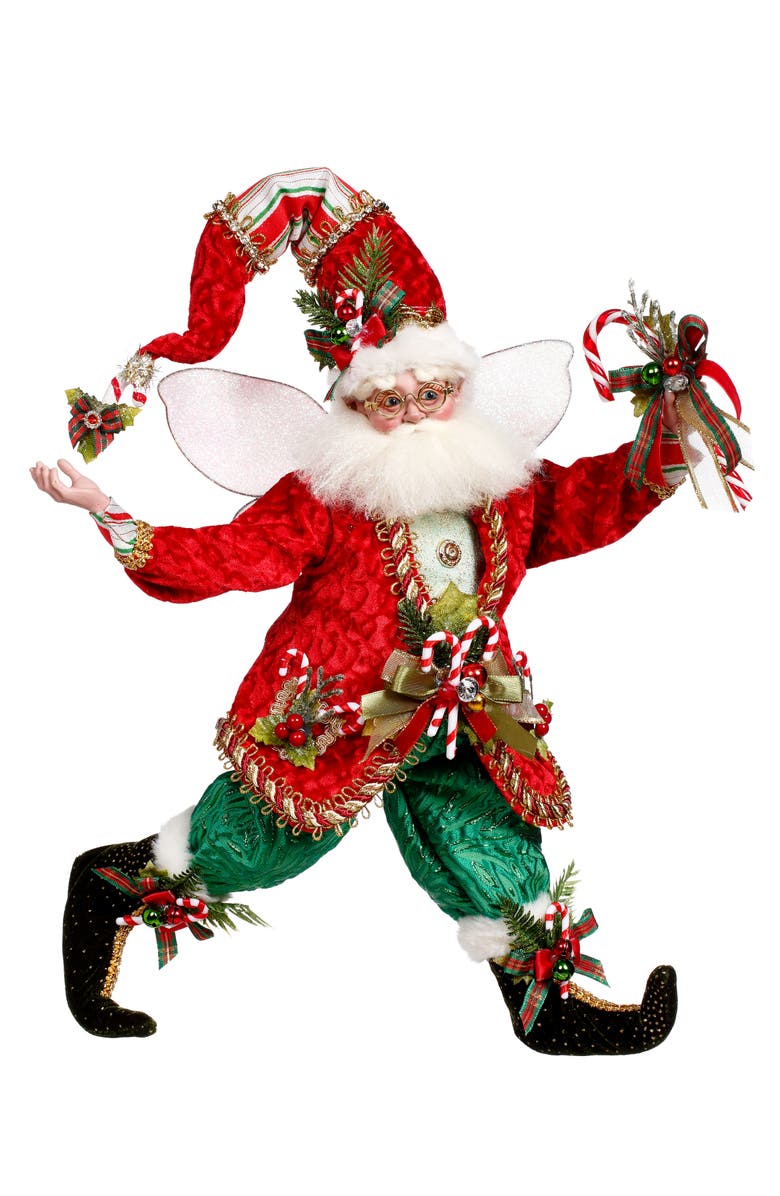 Mark Roberts Candy Cane and Holly Fairy, Medium, Main, color, Bright Red
