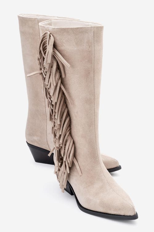 Forever & Always Shoes Orlo Leather Fringed Western Boot In Brown