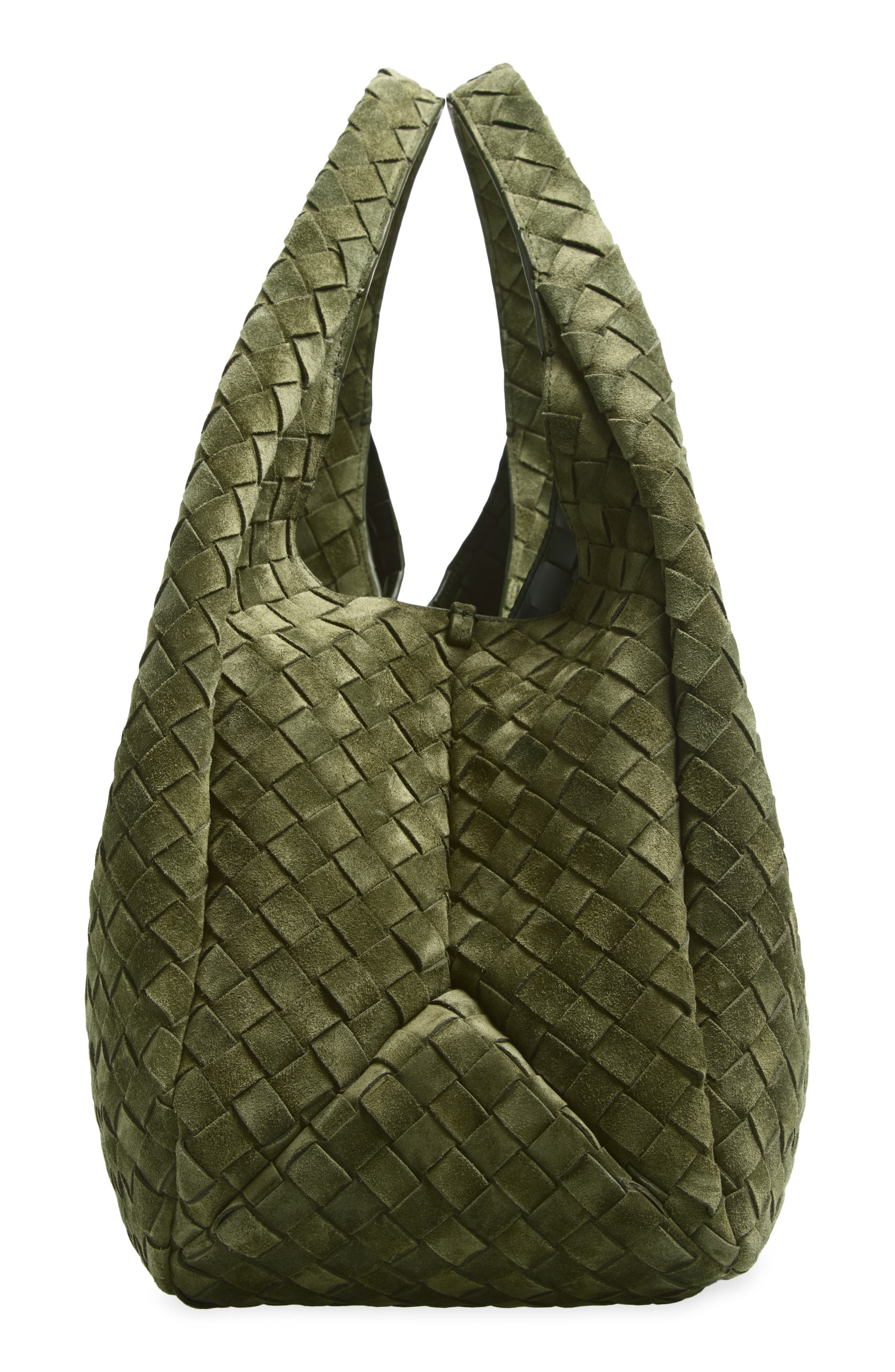 Large Campana Suede Shoulder Bag, Alternate, color, 3783 GREEN TWEED-M BRASS