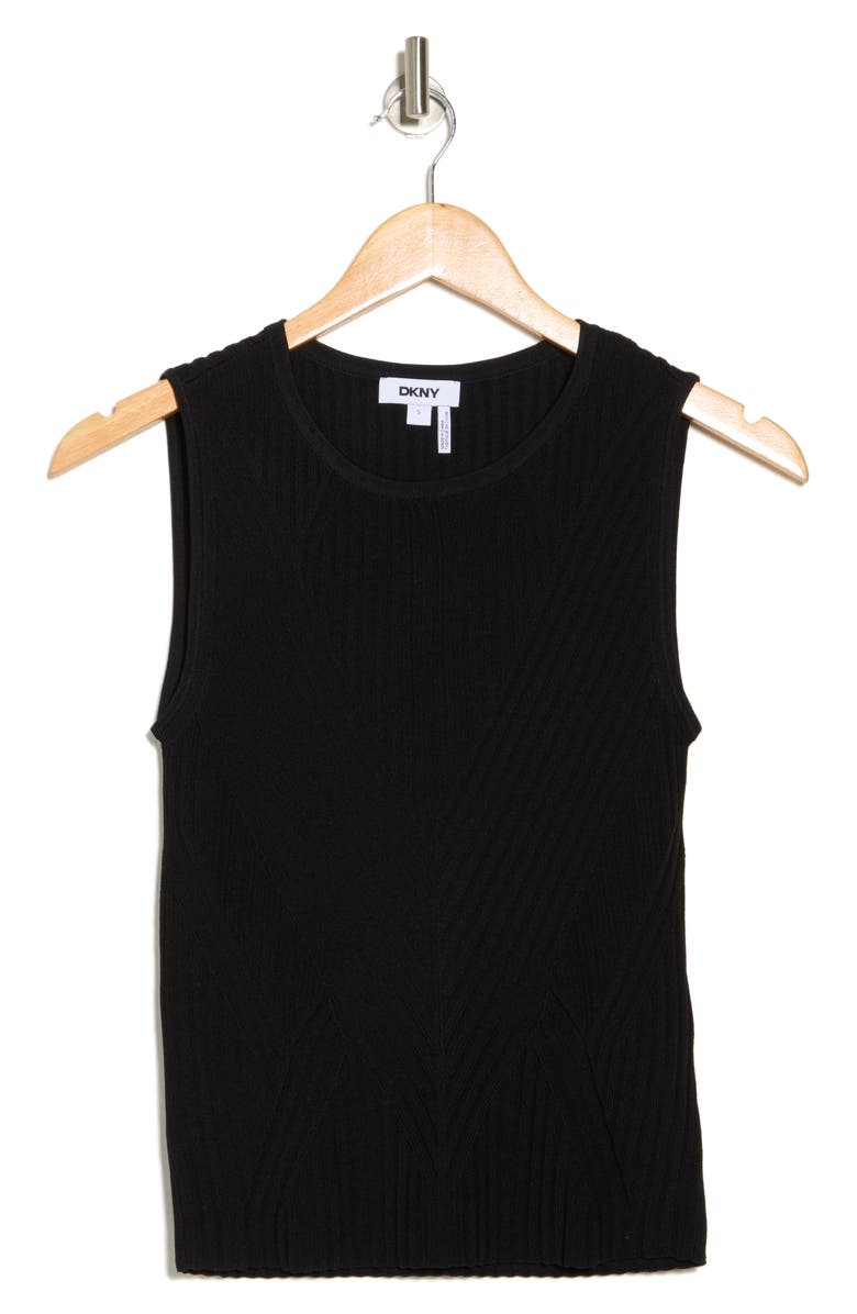 DKNY Sleeveless Sweater, Alternate, color, Black